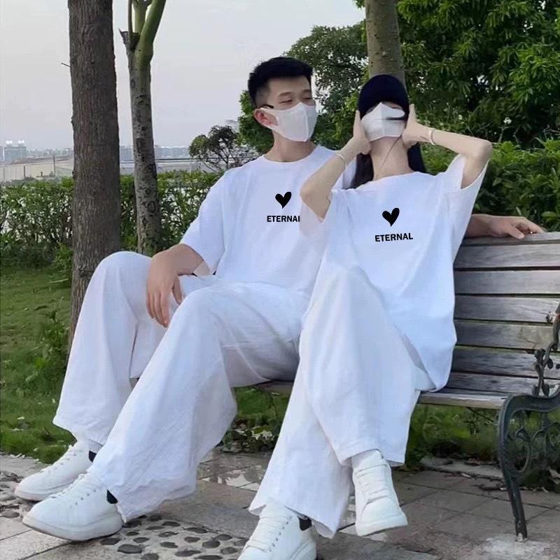 Product Introduction of [Giá 1 áo] Áo thun, Áo phông mặc đôi dáng UNISEX chữ ENTERNAL nam-nữ phong cách Hàn quốc  Cotton 8