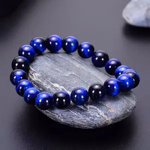 BAYAR DI TEMPAT - GELANG BATU BLUE TIGER EYE BIRU ORIGINAL STONE Crystal