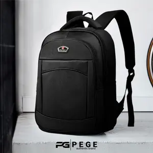 Tas Ransel Sekolah Backpack Cowok Cewek SD SMP SMA Tas Punggung Polos Ransel Hitam Model Polo - PG 37