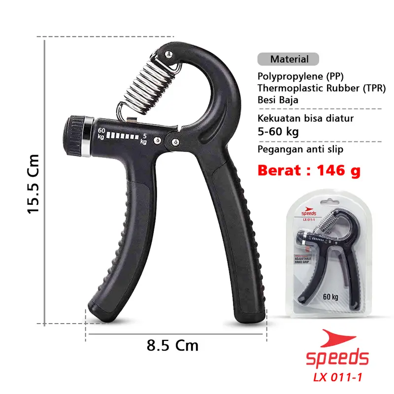 SPEEDS Handgrip Alat Latihan Cengkeraman Tangan Fitness Otot Lengan Portable Outdoor 011-1 4