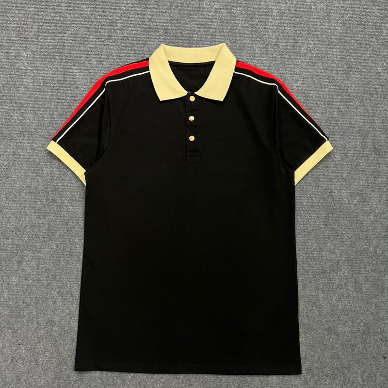 Áo Polo Nam Phối Viền Vai Cúc Bấm Kim Loại Vàng, Áo Có Hai Màu Đen -Trắng, Chất Cotton Co Dãn .