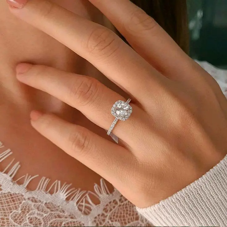 Cincin diamond full mata bentuk kotak terlaris 0