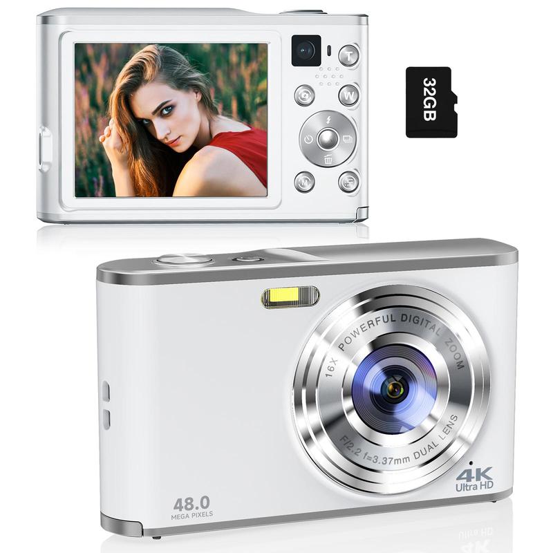 Auto Focus Digital Camera for Summer Gift, FHD 4K Vlogging Portable ...
