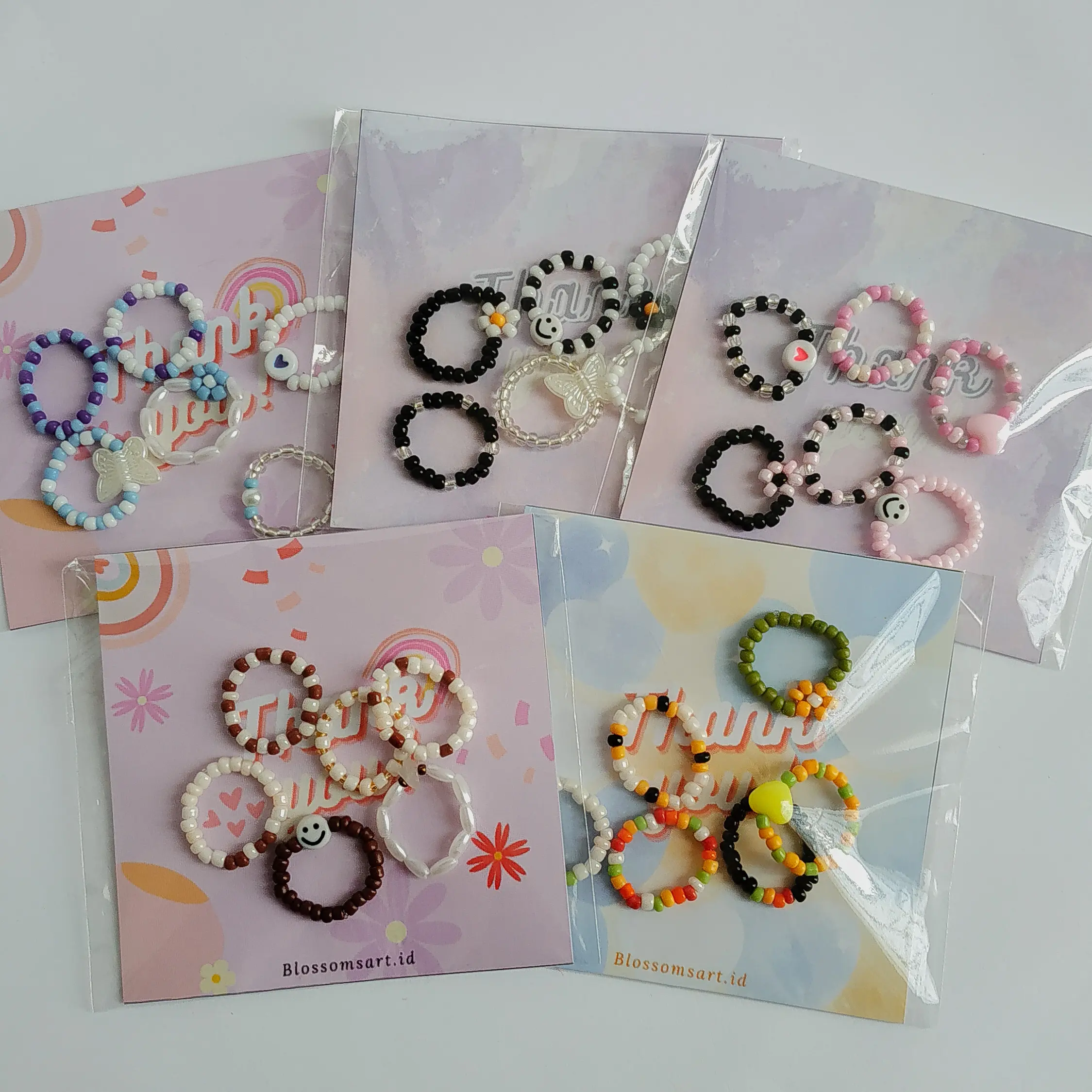 !PROMO!!(Part 1) Set Cincin Manik Idol Korea / Beads Ring / Beaded Ring Rings