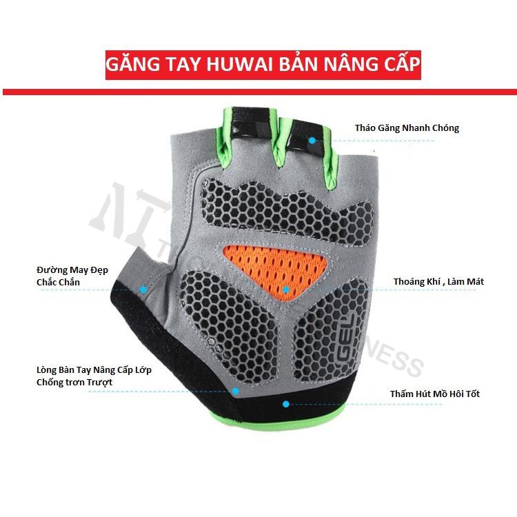 Găng Tay Tập Gym Huwai Hở Ngón Chất Liệu Da Lộn - Bao Tay Tập Tạ - Lái Xe - Phượt - Leo Núi - Đi Xe Đạp 4
