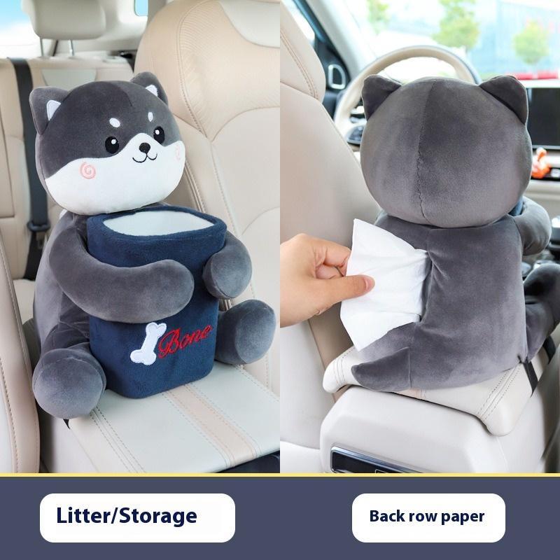 2 in 1 Car Tissue Box & Trash Can, Car Tissue Holder, Multifunctional Car Interior Accessories for Car Stowing & Tidying 2