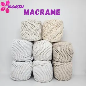 Tali Katun Makrame / Macrame Cotton Rope / Benang Macrame / Warna Katun Tua, Katun Muda, Putih [100gr] (Uk : 1mm,2mm,3mm,4mm )
