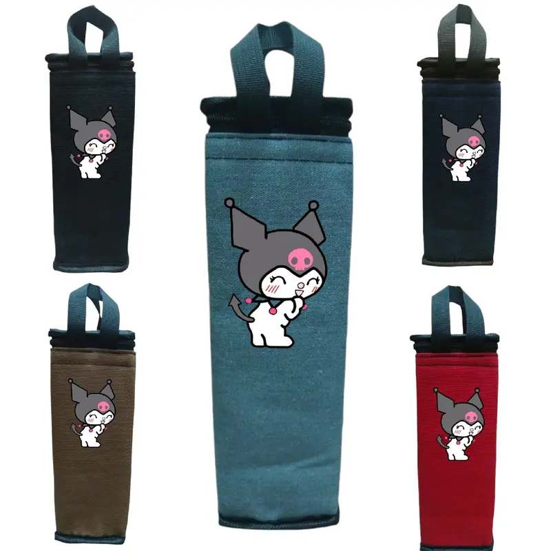 Túi đựng bình kuromi đuôi xám 1200ml có lớp cách nhiệt ngang 10cm x cao 25cm x rộng 10cm M14 0