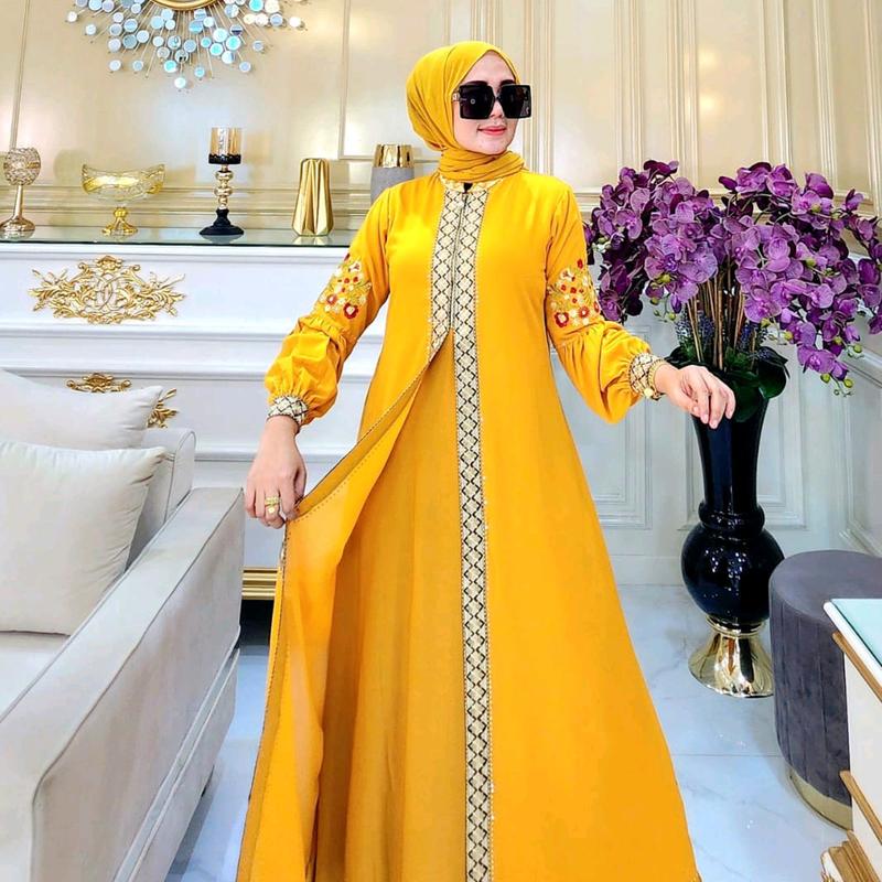 Abaya Lengan Bordir Melati 1