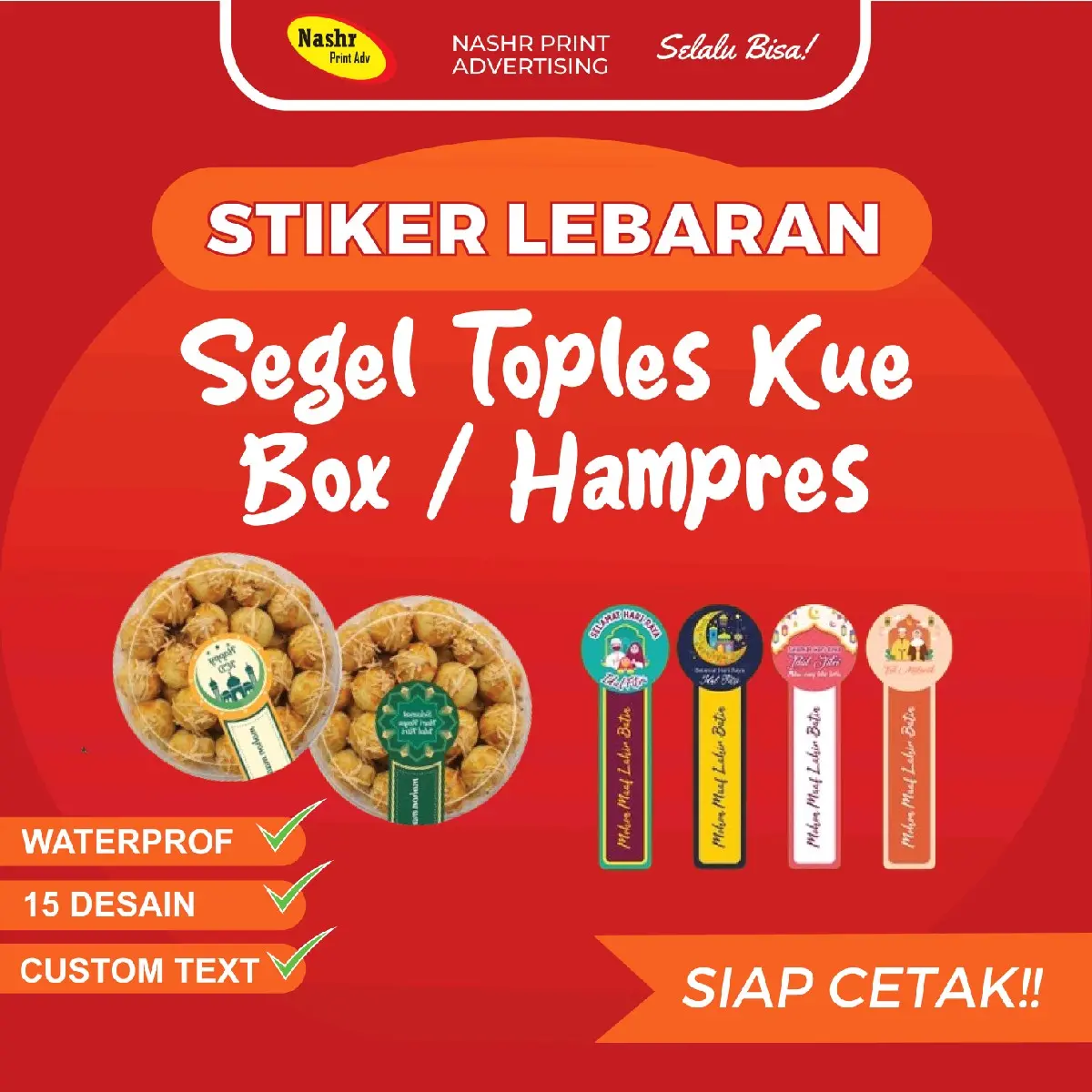 Stiker Label Makanan Segel Toples Lebaran Anti Air
