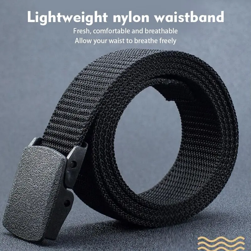 ENNIU Men's Nylon Tactical Belt With Dual Zinc Alloy Buckle, Adjustable Military Style, Size 47-48 (New With Tags)