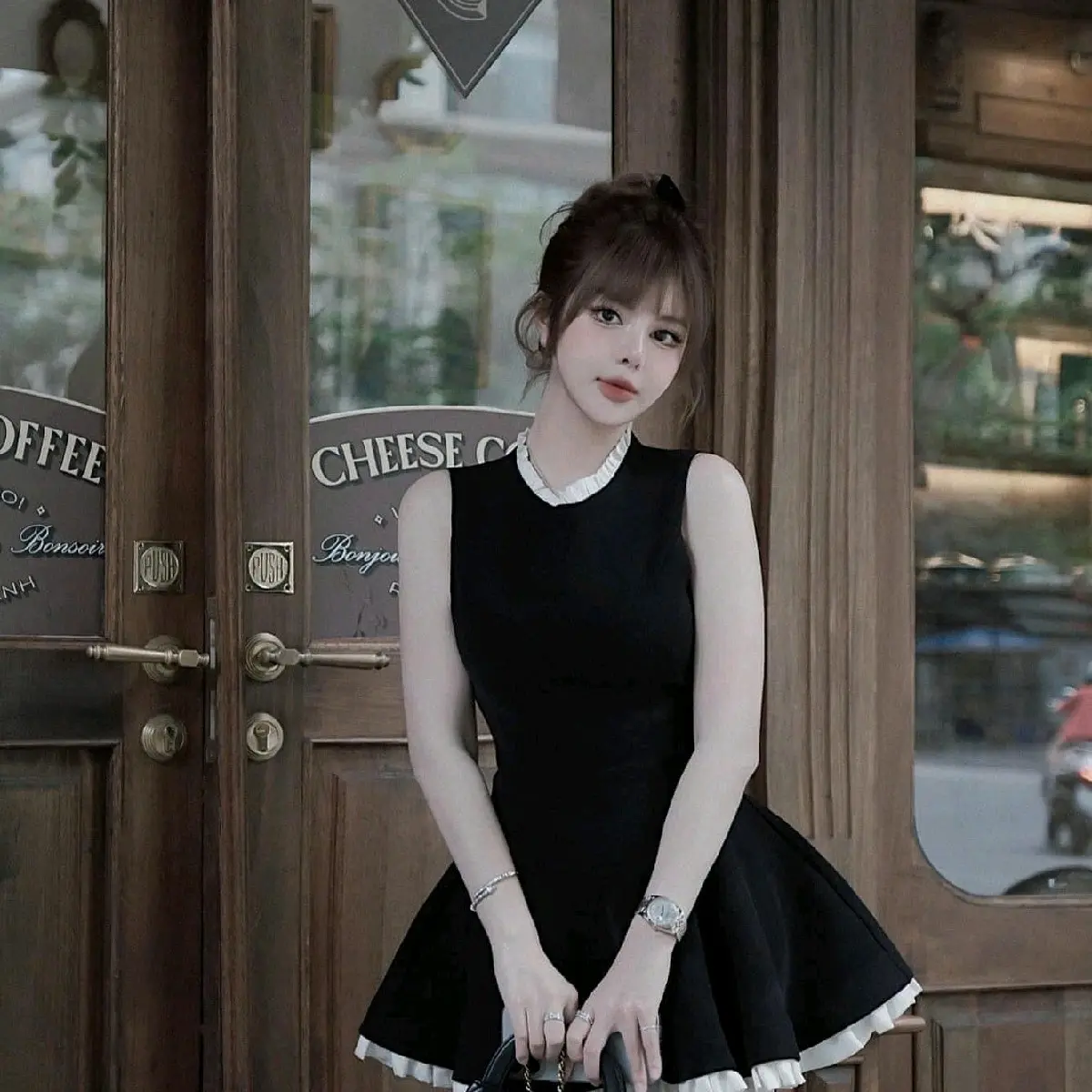 Đầm tiểu thư dáng xòe chất thun tâm lạnh cho nữ - Women