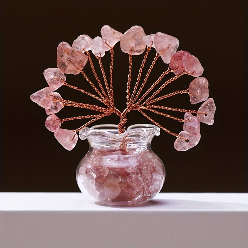 Cây Sỏi Amethyst, Thủ Công, Thiết Kế Thanh Lịch, Có Đế Kính Và Đồ Trang Trí Bằng Dây Điện, Đồ Trang Trí Thực Vật Thu Nhỏ Để Đồ Trang Trí Nhà Cửa, Làm Trang Sức 7