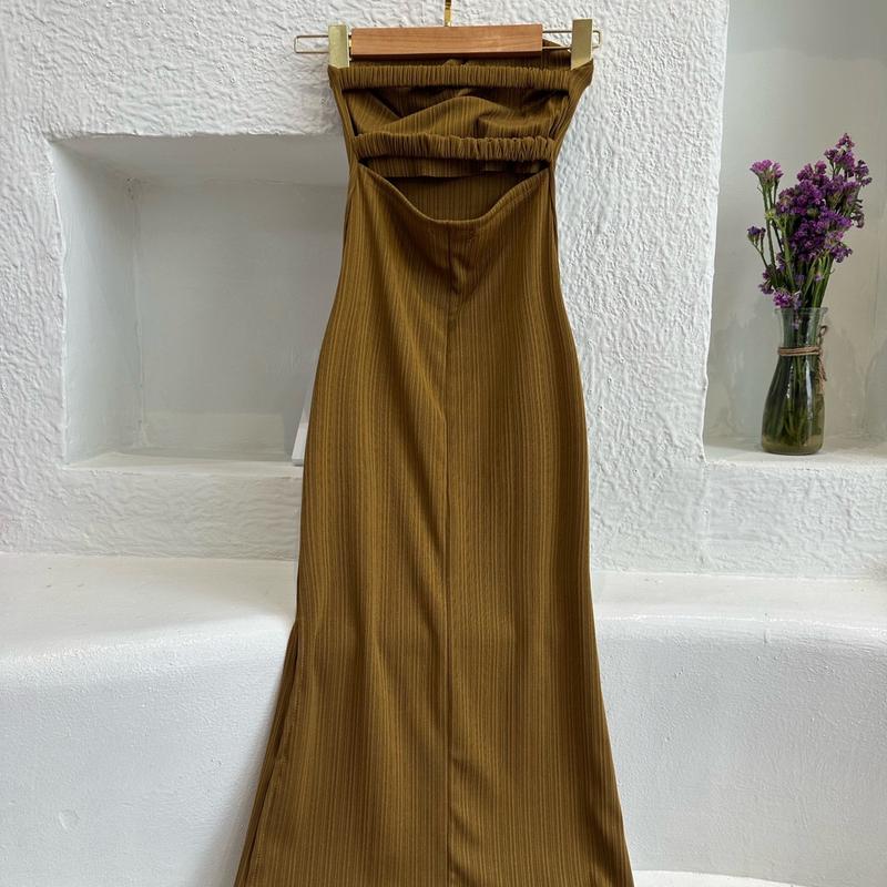 Body yếm dây sau sẻ tà (có mút) Nữ Dress - Freesize 52kg - Hồng - Women 4