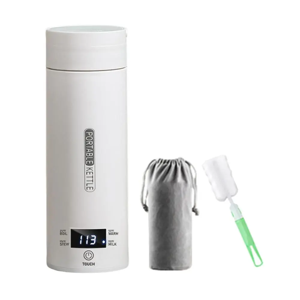 Ấm đun nước Điện, Chống rò rỉ, Màn hình LED, Thích hợp cho trà, Sữa, Cà phê, Nhiệt độ có thể điều chỉnh, Bình làm ấm nước, Lý Tưởng cho các chuyến đi cá nhân, Ô tô, Xe hơi, Máy bay, Cắm trại Bình Đun Nước Đun Siêu  Tốc