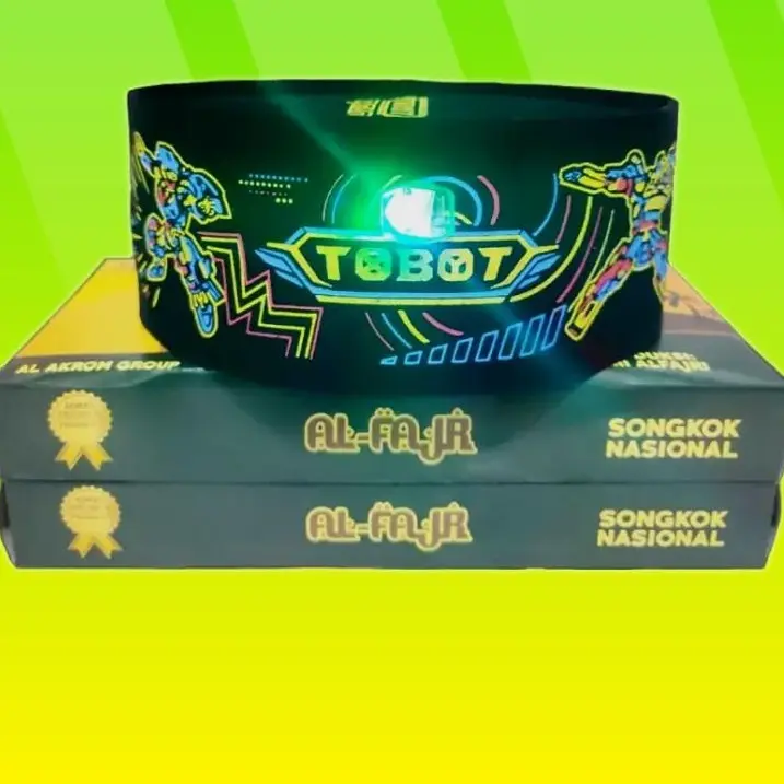 Peci Songkok Kopiah Motif Karakter Anak dengan Lampu LED Bordir Kuat dan Lembut Nyaman Dipakai 7