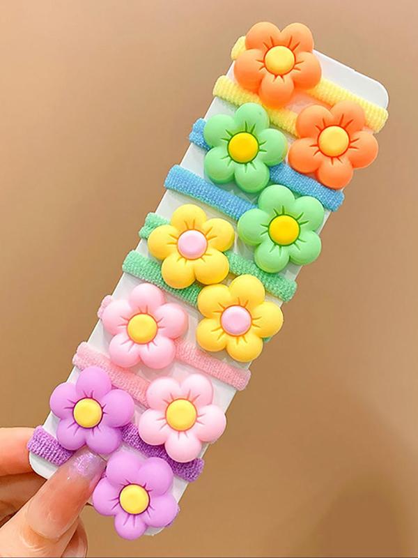 Cute Random Colorful Bow & Flower & Fruit Design Elastics Hair Ties, 2024 New Style Colorful Hair Ties, Fashion Hair Accessories for Women & Girls Hairstyles Ideas 2