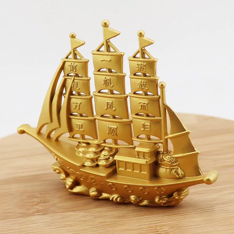 Chinese-Style Sailboat Design Ornament, 1 Box Creative Desktop Decoration, Home Decor for Living Room Bedroom Office, Gift for Friend & Family