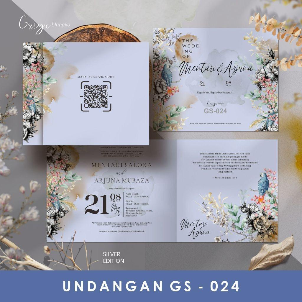 Undangan Pernikahan PROMO Terbatas  GRIYA GS 024  | Paket Le Elegan Modern Paket Lengkap 100 PCS Gratis Label & Plastik - JanjiKita | Default