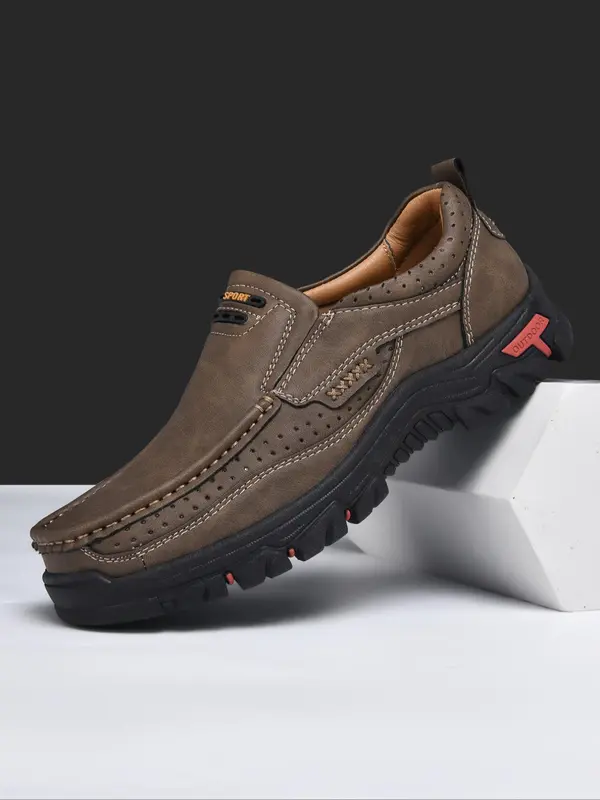 Men's Retro Low Top Slip on Sneakers, Casual Comfortable Soft Sole Non-slip Driving Shoes, Fashionable All-match Sneakers for Daily Wear 2