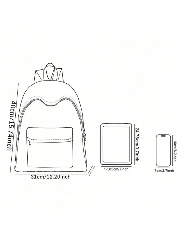 Cute Cat Pattern Backpack, Casual Large Capacity Zipper Backpack for Women & Men, Fashionable Backpack for Daily Use 1