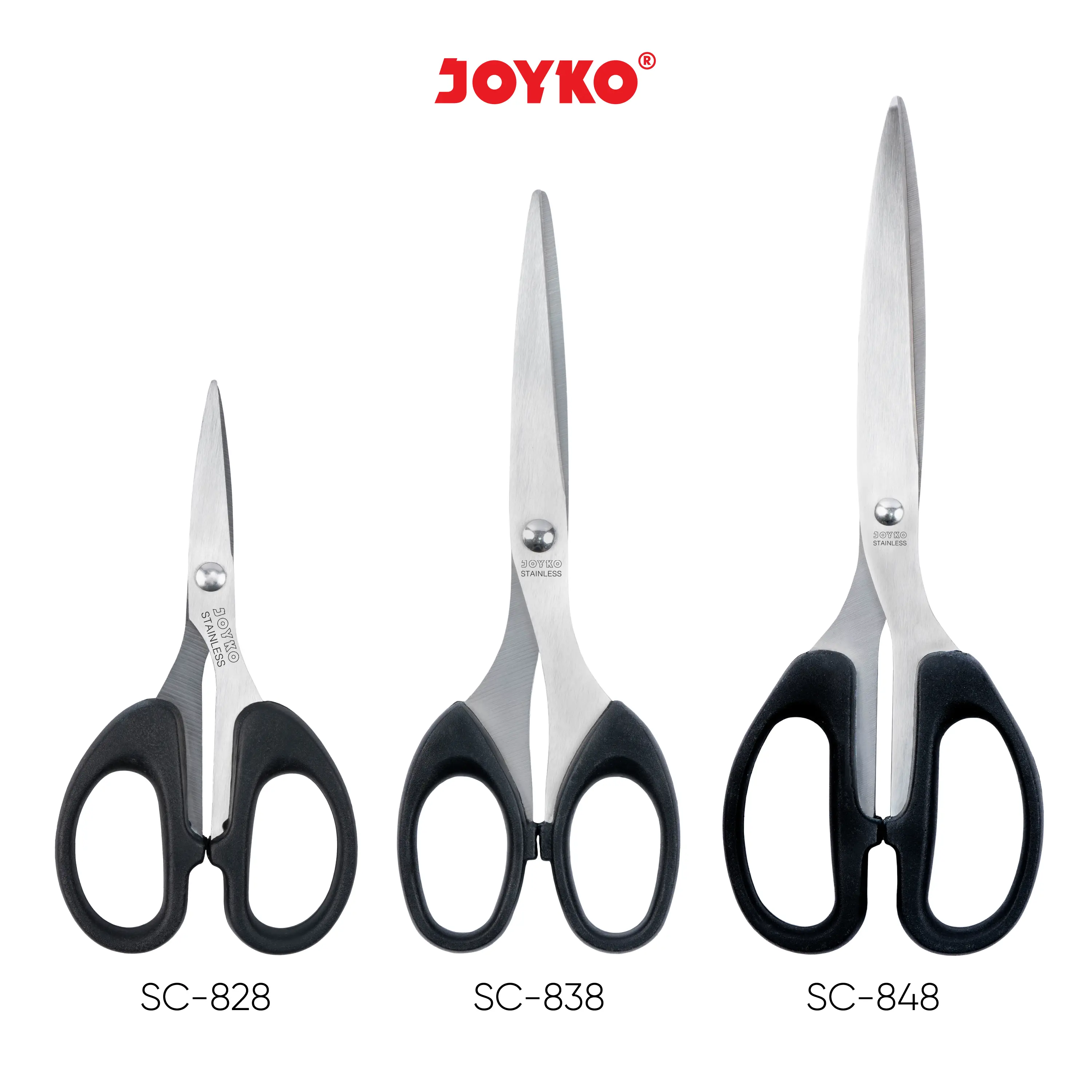 GUNTING STAINLESS JOYKO BESI SCISSOR SC-828 SC-838 SC-848 KECIL BESAR KARDUS KAIN KERTAS RAJA DISKON