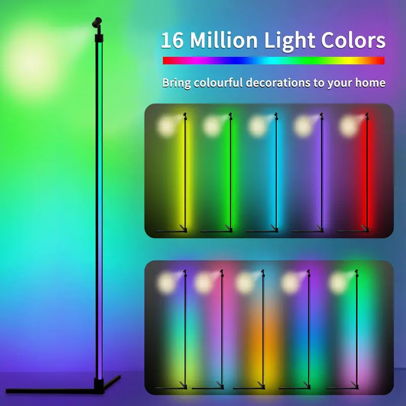 Smart RGBIC LED Corner Floor Lamp, USB Powered APP & Remote Control LED Ambient Night Light, Desk Lamp for Home Decoration, Live Decorative Light, Gaming Light 1
