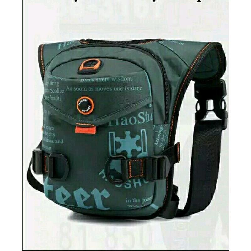 Tas Selempang Pria Sling bag Tas paha multifungsi Waistbag Hitam Pinggang 5