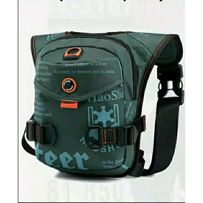 Tas Selempang Pria Sling bag Tas paha multifungsi Waistbag Hitam Pinggang 5