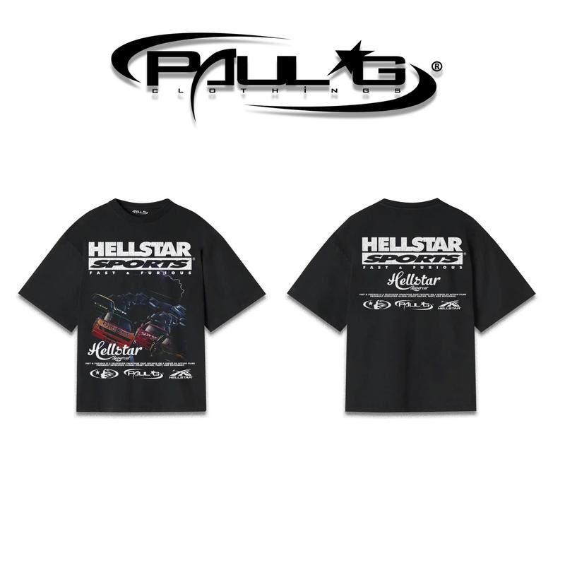 Áo thun Hellstar Car tia sét limited Nam Menswear