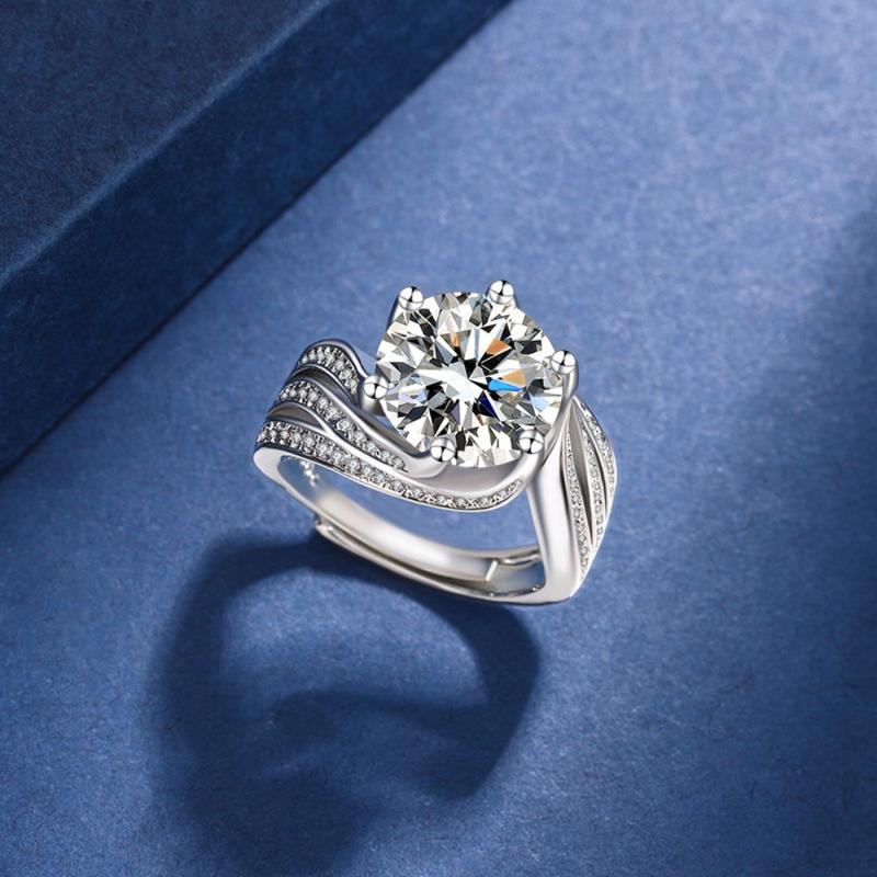 Product Introduction of 1pcs Zircon Finger Ring Silver Wedding Rings for Women Men Engagement Gifts 4
