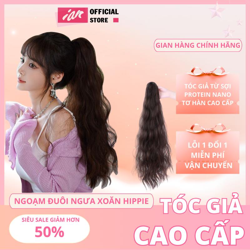 Ngoặm Xù Cao Câp, Ngoặm xoăn sóng hippe Women Nữ Tóc Giả
