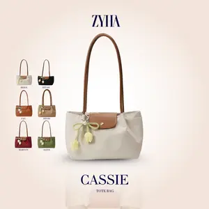 KHUSUS LIVE ZYHA | CASSIE - Tote Bag Elegan Multifungsi, Bahan Premium dengan Aksen Kulit Tas Wanita