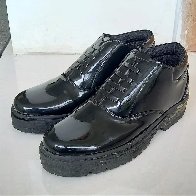 sepatu PDH pria Hitam Kilap Tanpa Semir Security Polisi Taruna Satpam Satpol Dinas Kerja Murah Berkualitas boots Shoes boots Shoes sepatu boots ringan rapi sepatu formal 3