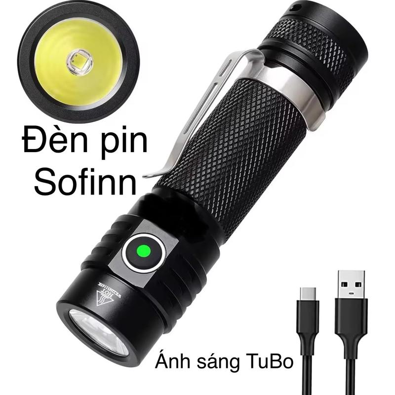 Đèn Pin Sofinn Sc18 , bóng LED có ánh sáng cao , 6 chế độ chiếu sáng , chế độ Tubo ánh sáng mạnh , tích hộp pin Li-on 18650 3000mah chuẩn Nhôm Manufacturer Warrenty nháy sofirn sc18 đèn  pin