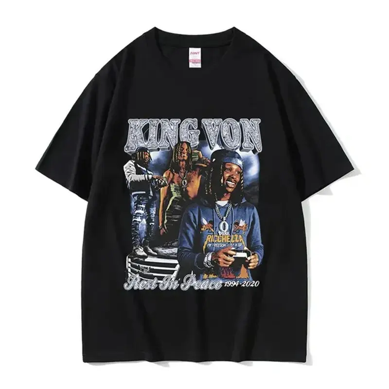 Áo Thun Rapper k-King vongraphic, Dành Cho Nam Giới, Thời Trang Gothic Hip Hop, Áo Phông ngắn Tay Áo, Áo Phông Bông Ngoại Cỡ Thời Trang Đường Phố, 80312 Menswear Cổ Tròn