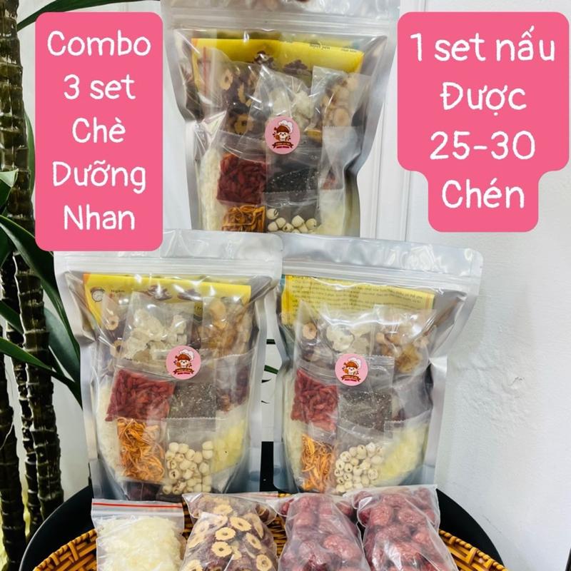  Combo 3 SET CHÈ DƯỠNG NHANG 1.5KG 14 Vị + TẶNG KÈM 9 TÚI QUÀ   3TUYẾT YẾN THƯỢNG HẠNG+ 3 DTHT+ 3 HẠT CHIA  + VÀ CÔNG THỨC NẤU 