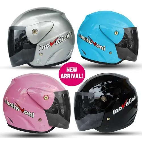 Helm Dewasa Half Face solid Helm Evo Inovation SNI Model Seperti Helm GM Original KAca Hitam Untuk Pria Dan Wanita Dewasa BUKAN ASLI HELM GM Ori COD Free Packing DUS Motorcycle