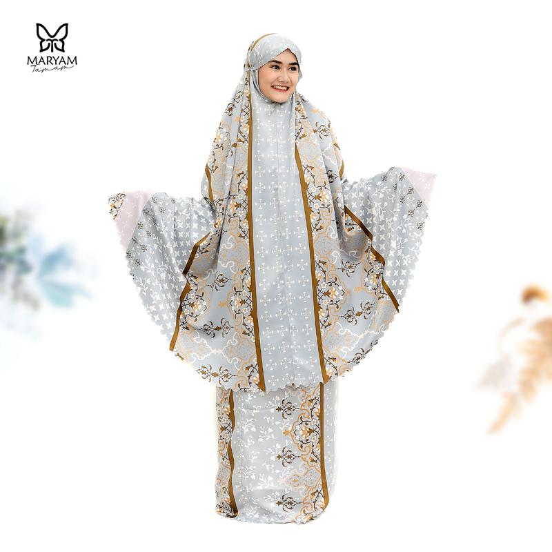 FREE SEJADAH > MTP 06 - Mukena Dewasa Daily 2in1 Ghania Series | Mukena Premium 2 in 1 Luxury Jumbo | Mukena Mewah + Tas Mewah Atasan Bawahan Motif  Muslim  Cantik  Lembut  Tebal Panjang Silk Traveling Tanggung Variasi Maxmara 1