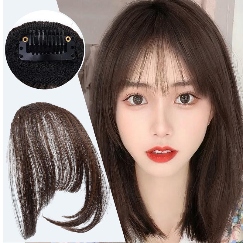Product Introduction of Women Girls Fake Air Bangs Hair Styling Tools French Synthetic Hair Fringes Wigs Invisible Hair Clips in Bangs Looking Natural Hairpieces Extensions Hair Accessories 13