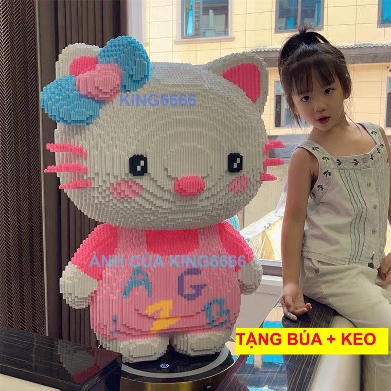 Xếp hình  lắp ráp mèo hello kitty 72 cm  zhi xing mô hình cỡ lớn  gấu trúc nano 3D (HÀNG ĐẸP) TẶNG BÚA