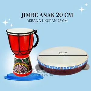 Rebana mainan anak ukuran 22 cm alat musik rebana anak alat rebana alat