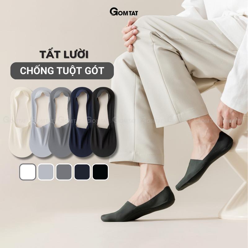 Tất lười nam cao cấp chống tuột gót GOMTAT, vớ giày lười nam mềm mại, êm chân, Cotton Menswear - TATLUA-UYE-7010-1DOI