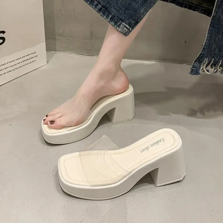 Dép Xuồng Gót Đúp QUai Ngang 8 phân Quai Ngang T16