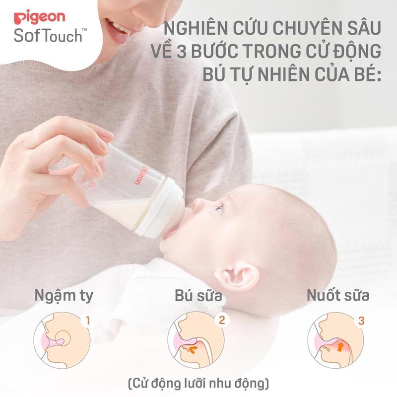 Bình Sữa Pigeon PPSU Softouch Baby-Friendly World 160ml/240ml - Nhiều Hoạ Tiết 4