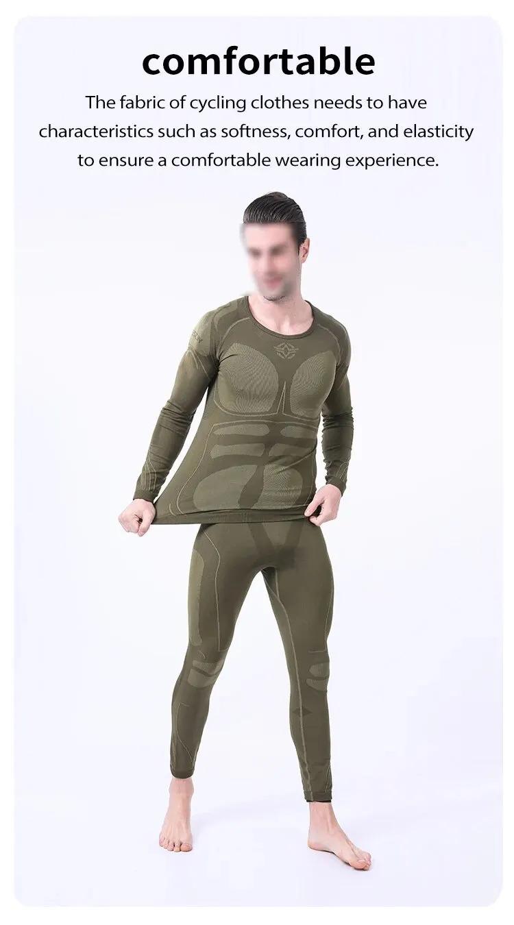 Product Introduction of Men Sport Thermal Underwear Suits Outdoor Cycling Compression Sportswear Quick Dry Breathable Clothes Fitness Running Tracksuits 19