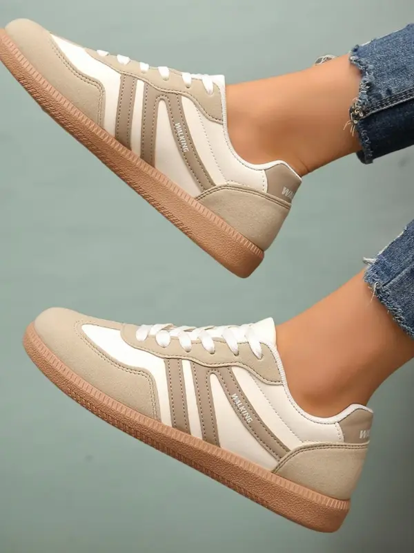 Women's Fashionable Lace Up Low Top Sneakers, Casual Comfortable Sports Shoes for Daily Wear, Non-slip Sneakers for Women & Girls, Trainer Shoes, Athletic Shoes 2