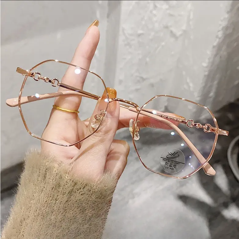 Mắt kính cận thị kính cận có độ sẵn 0.5 - 6.0 độ kính cận nam nữ Thấu kính có thể cắt được Gọng kính phẳng chống ánh sáng xanh phong cách hàn quốc dành cho học sinh Kính chống bức xạ máy tính, chống ánh sáng xanh trên màn hình điện tử, unisex 7