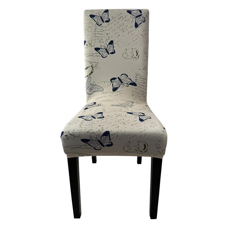 Modern Printed Chair Cover, 4/6pcs Removable Elastic Chair Slipcover, Simple Comfortable Breathable Reusable Chair Cover, Chair Cover for Home Dining Room Hotel 6