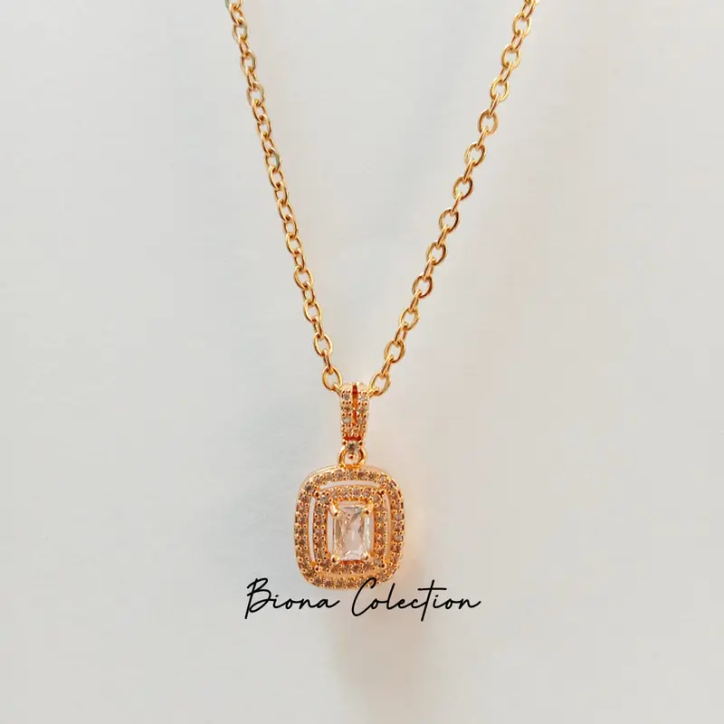 Top JEWELRY !! Kalung WANITA 100 % TITANIUM Rantai Nuri plus liontin KOTAK PERMATA model terbaru dan terlaris 2023 anti karat dan tdak luntur                        , kalung liontin wanita terbaru kekinian dan terbaru 2023 anti karat dan tidak luntur 2